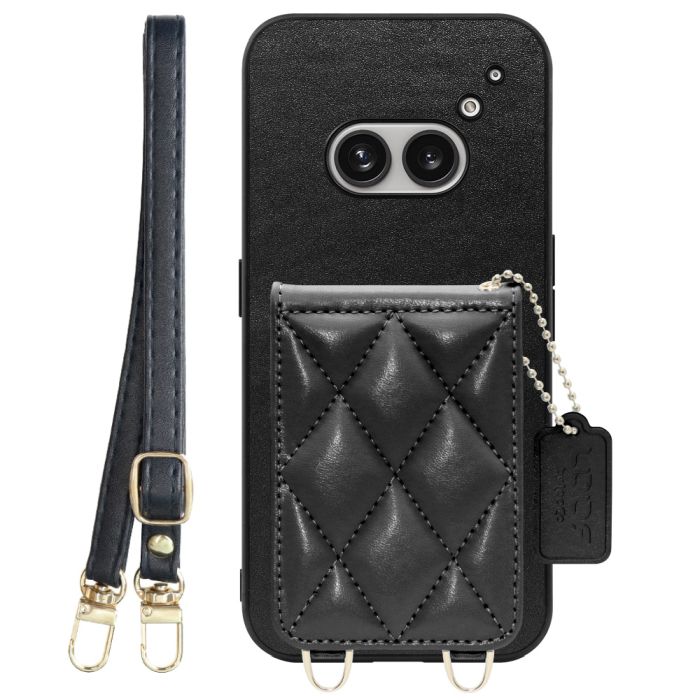 [ LOOF SWEET-SHELL SHOULDER  ] Nothing Phone (2a)  スマホケース キルティング加工のカードケース付き ロングストラップ付き マグネット内蔵 カード収納 本革 [ Nothing Phone (2a) ]