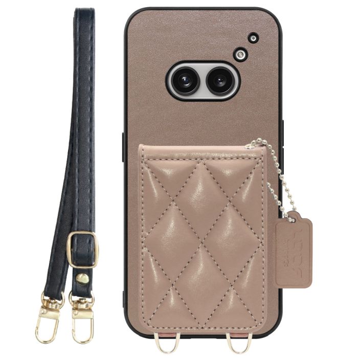 [ LOOF SWEET-SHELL SHOULDER  ] Nothing Phone (2a)  スマホケース キルティング加工のカードケース付き ロングストラップ付き マグネット内蔵 カード収納 本革 [ Nothing Phone (2a) ]