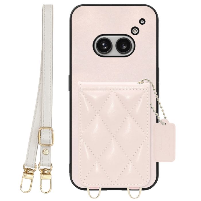 [ LOOF SWEET-SHELL SHOULDER  ] Nothing Phone (2a)  スマホケース キルティング加工のカードケース付き ロングストラップ付き マグネット内蔵 カード収納 本革 [ Nothing Phone (2a) ]