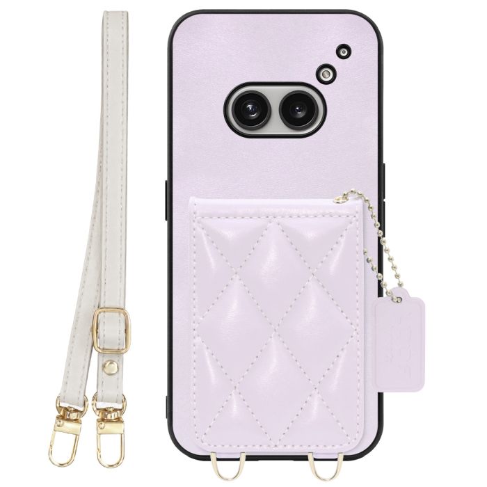 [ LOOF SWEET-SHELL SHOULDER  ] Nothing Phone (2a)  スマホケース キルティング加工のカードケース付き ロングストラップ付き マグネット内蔵 カード収納 本革 [ Nothing Phone (2a) ]