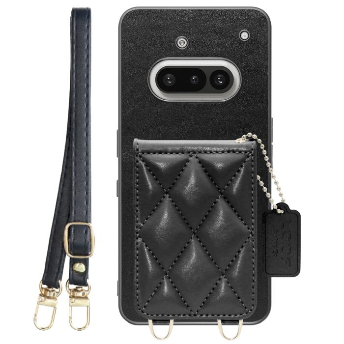 [ LOOF SWEET-SHELL SHOULDER  ] Nothing Phone (3a) Phone 3a スマホケース キルティング加工のカードケース付き ロングストラップ付き マグネット内蔵 カード収納 本革 [ Nothing Phone (3a) ]