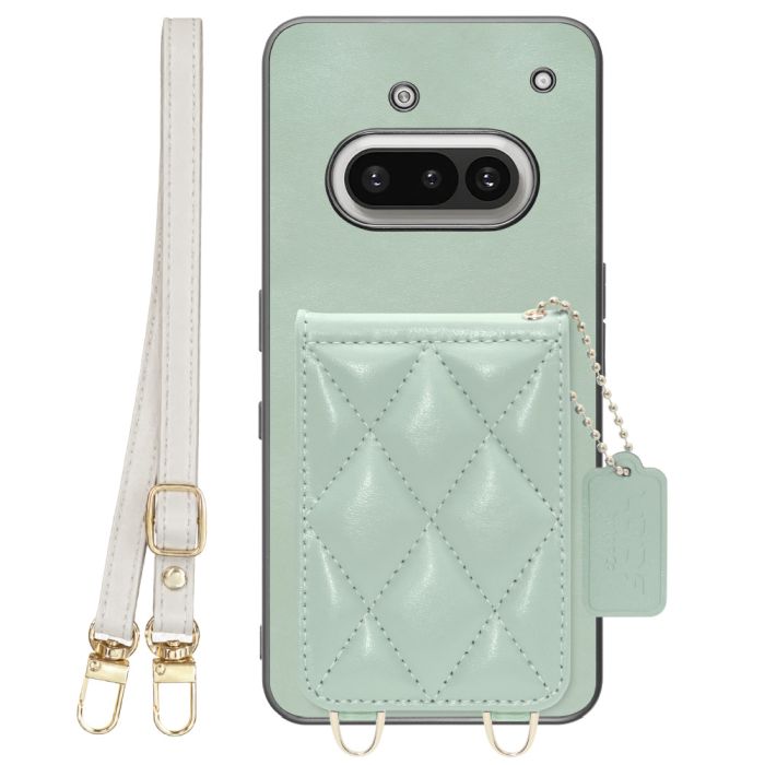 [ LOOF SWEET-SHELL SHOULDER  ] Nothing Phone (3a) Phone 3a スマホケース キルティング加工のカードケース付き ロングストラップ付き マグネット内蔵 カード収納 本革 [ Nothing Phone (3a) ]