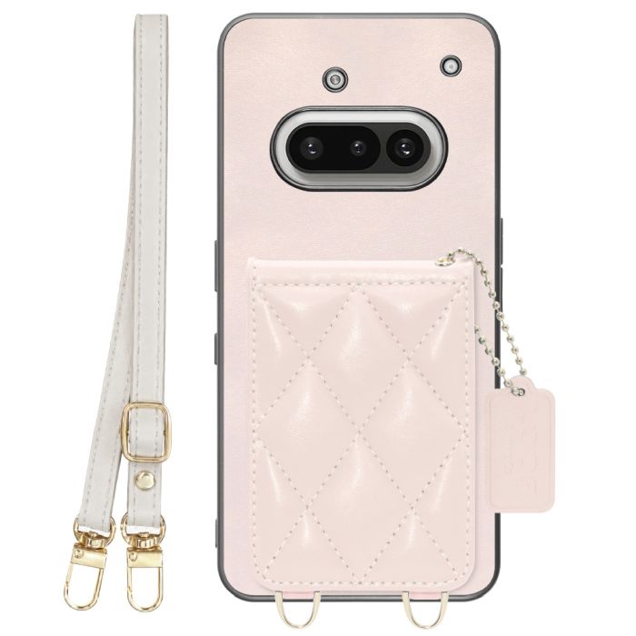 [ LOOF SWEET-SHELL SHOULDER  ] Nothing Phone (3a) Phone 3a スマホケース キルティング加工のカードケース付き ロングストラップ付き マグネット内蔵 カード収納 本革 [ Nothing Phone (3a) ]