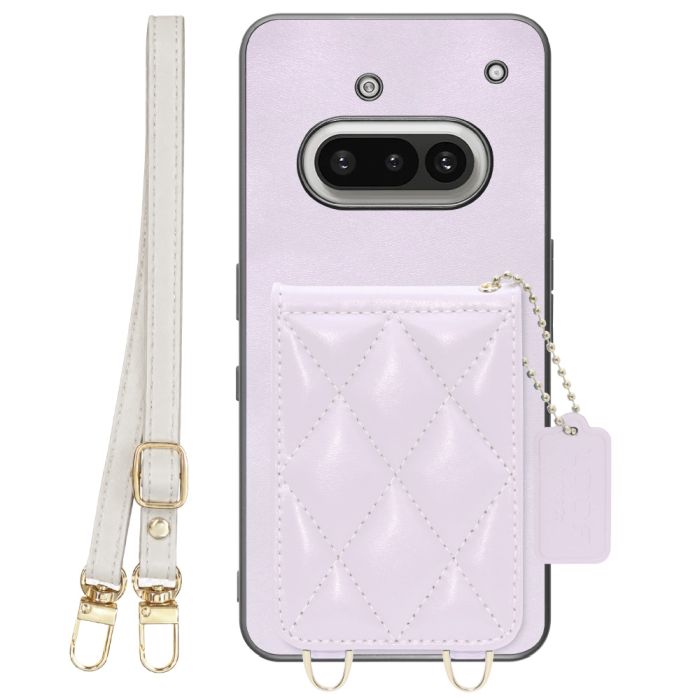 [ LOOF SWEET-SHELL SHOULDER  ] Nothing Phone (3a) Phone 3a スマホケース キルティング加工のカードケース付き ロングストラップ付き マグネット内蔵 カード収納 本革 [ Nothing Phone (3a) ]