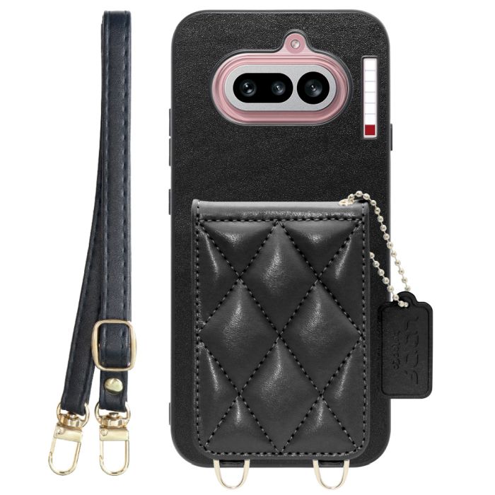 [ LOOF SWEET-SHELL SHOULDER  ] Nothing Phone (4a) A069 スマホケース キルティング加工のカードケース付き ロングストラップ付き マグネット内蔵 カード収納 本革 [ Nothing Phone (4a) ]