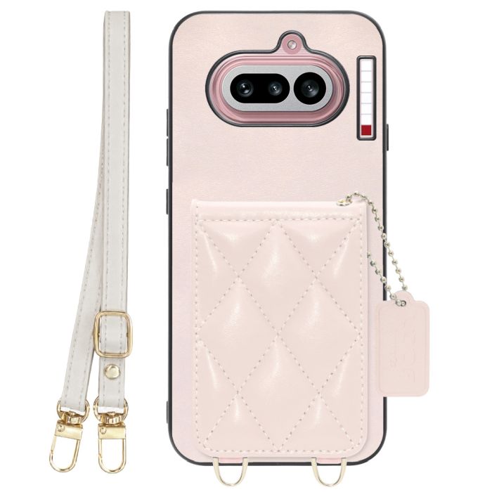 [ LOOF SWEET-SHELL SHOULDER  ] Nothing Phone (4a) A069 スマホケース キルティング加工のカードケース付き ロングストラップ付き マグネット内蔵 カード収納 本革 [ Nothing Phone (4a) ]