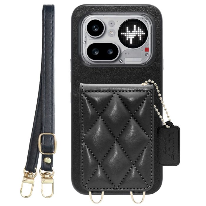 [ LOOF SWEET-SHELL SHOULDER  ] Nothing Phone (4a) Pro A069P スマホケース キルティング加工のカードケース付き ロングストラップ付き マグネット内蔵 カード収納 本革 [ Nothing Phone (4a) Pro ]