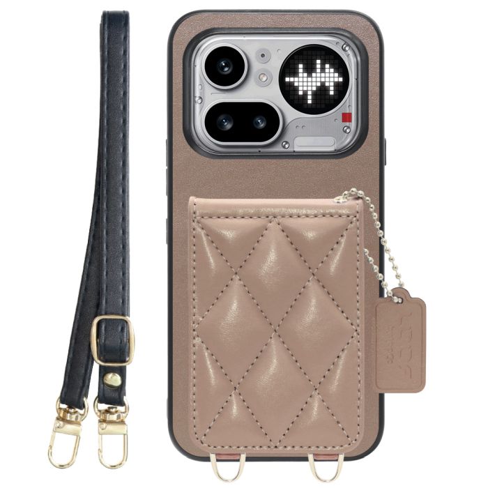 [ LOOF SWEET-SHELL SHOULDER  ] Nothing Phone (4a) Pro A069P スマホケース キルティング加工のカードケース付き ロングストラップ付き マグネット内蔵 カード収納 本革 [ Nothing Phone (4a) Pro ]