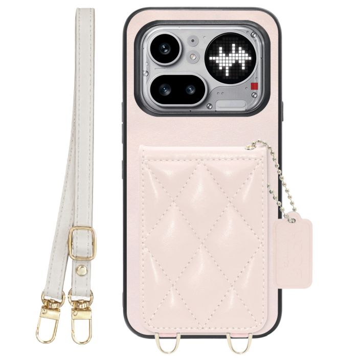 [ LOOF SWEET-SHELL SHOULDER  ] Nothing Phone (4a) Pro A069P スマホケース キルティング加工のカードケース付き ロングストラップ付き マグネット内蔵 カード収納 本革 [ Nothing Phone (4a) Pro ]