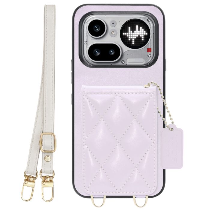 [ LOOF SWEET-SHELL SHOULDER  ] Nothing Phone (4a) Pro A069P スマホケース キルティング加工のカードケース付き ロングストラップ付き マグネット内蔵 カード収納 本革 [ Nothing Phone (4a) Pro ]