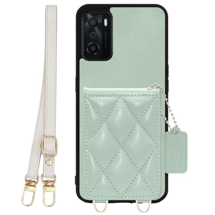[ LOOF SWEET-SHELL SHOULDER  ] OPPO A55s 5G CPH2309 / A102OP a55s5g スマホケース キルティング加工のカードケース付き ロングストラップ付き マグネット内蔵 カード収納 本革 [ OPPO A55s 5G ]