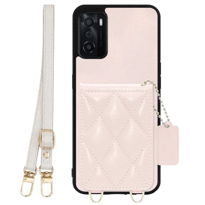 [ LOOF SWEET-SHELL SHOULDER  ] OPPO A55s 5G CPH2309 / A102OP a55s5g スマホケース キルティング加工のカードケース付き ロングストラップ付き マグネット内蔵 カード収納 本革 [ OPPO A55s 5G ]