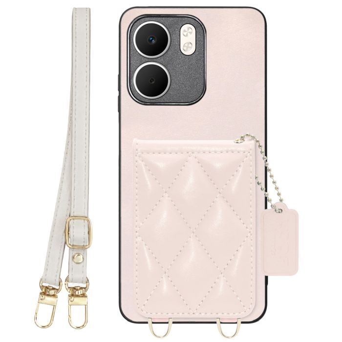 [ LOOF SWEET-SHELL SHOULDER  ] OPPO A5x オッポ スマホケース キルティング加工のカードケース付き ロングストラップ付き マグネット内蔵 カード収納 本革 [ OPPO A5x 用 ]