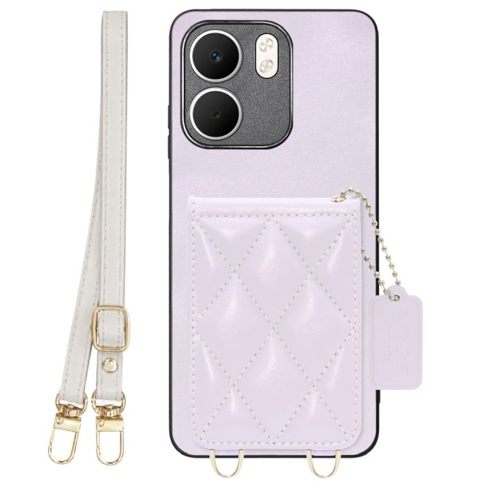 [ LOOF SWEET-SHELL SHOULDER  ] OPPO A5x オッポ スマホケース キルティング加工のカードケース付き ロングストラップ付き マグネット内蔵 カード収納 本革 [ OPPO A5x 用 ]