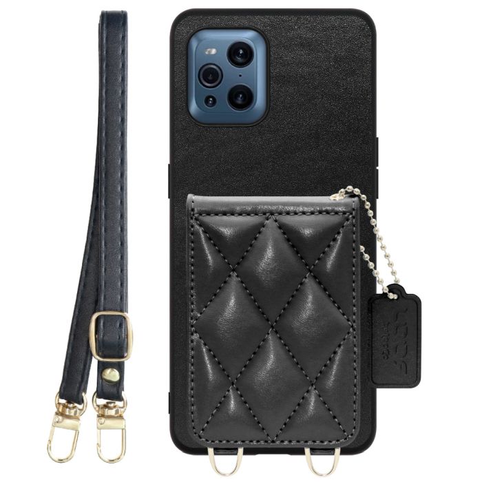 [ LOOF SWEET-SHELL SHOULDER  ] OPPO Find X3 Pro OPG03 findx3pro x3pro findx3 スマホケース キルティング加工のカードケース付き ロングストラップ付き マグネット内蔵 カード収納 本革 [ OPPO Find X3 Pro ]
