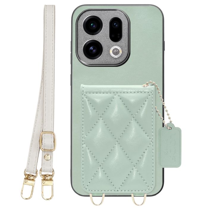 [ LOOF SWEET-SHELL SHOULDER  ] OPPO Find X9 OPG07 CPH2797 スマホケース キルティング加工のカードケース付き ロングストラップ付き マグネット内蔵 カード収納 本革 [ OPPO Find X9 ]