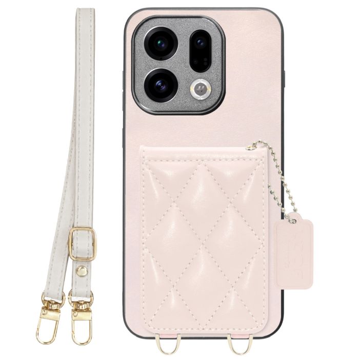 [ LOOF SWEET-SHELL SHOULDER  ] OPPO Find X9 OPG07 CPH2797 スマホケース キルティング加工のカードケース付き ロングストラップ付き マグネット内蔵 カード収納 本革 [ OPPO Find X9 ]