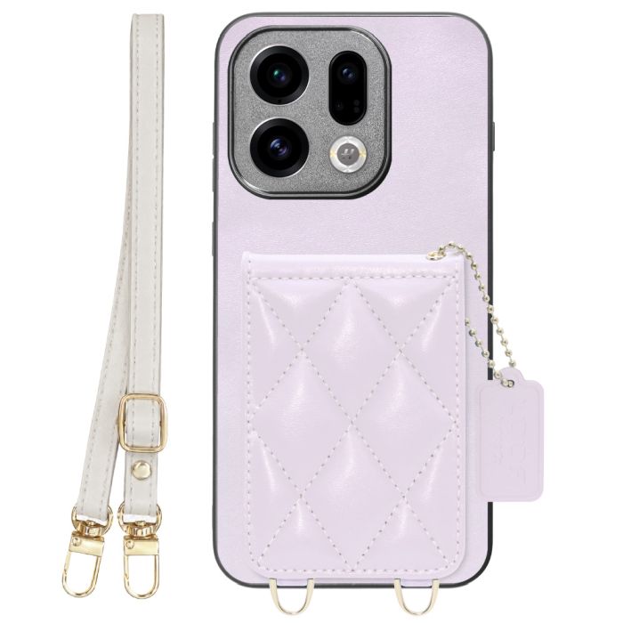 [ LOOF SWEET-SHELL SHOULDER  ] OPPO Find X9 OPG07 CPH2797 スマホケース キルティング加工のカードケース付き ロングストラップ付き マグネット内蔵 カード収納 本革 [ OPPO Find X9 ]