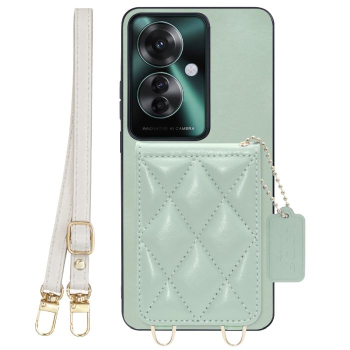 [ LOOF SWEET-SHELL SHOULDER  ] OPPO Reno11 A  スマホケース キルティング加工のカードケース付き ロングストラップ付き マグネット内蔵 カード収納 本革 [ OPPO Reno11 A ]