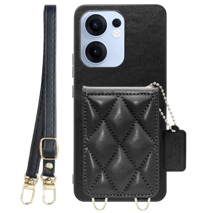 [ LOOF SWEET-SHELL SHOULDER  ] OPPO Reno13 A  スマホケース キルティング加工のカードケース付き ロングストラップ付き マグネット内蔵 カード収納 本革 [ OPPO Reno13 A ]