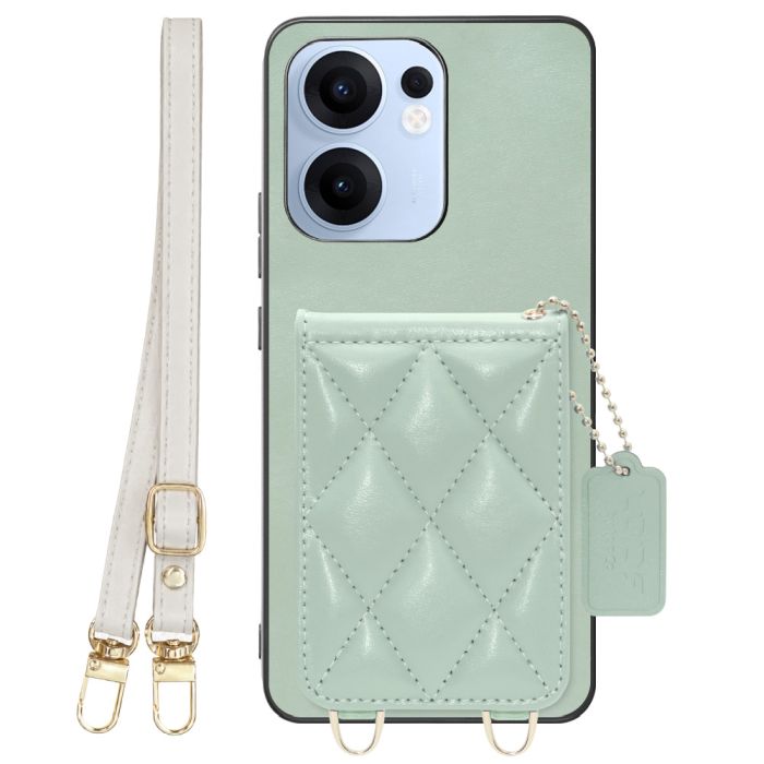 [ LOOF SWEET-SHELL SHOULDER  ] OPPO Reno13 A  スマホケース キルティング加工のカードケース付き ロングストラップ付き マグネット内蔵 カード収納 本革 [ OPPO Reno13 A ]