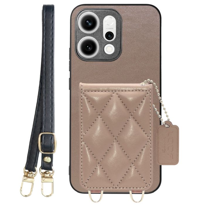[ LOOF SWEET-SHELL SHOULDER  ] OPPO Reno14 5G  スマホケース キルティング加工のカードケース付き ロングストラップ付き マグネット内蔵 カード収納 本革 [ OPPO Reno14 5G ]