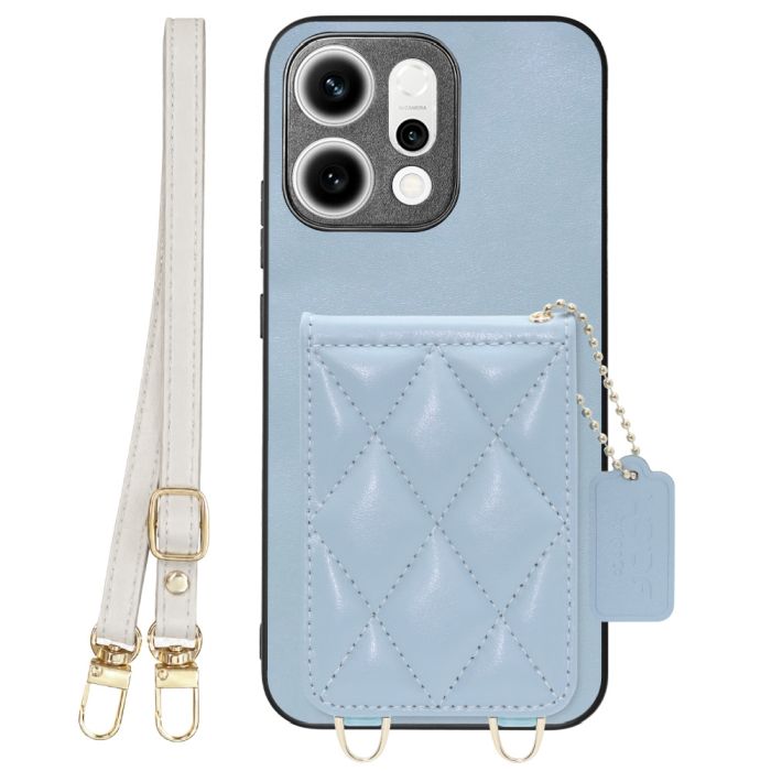 [ LOOF SWEET-SHELL SHOULDER  ] OPPO Reno14 5G  スマホケース キルティング加工のカードケース付き ロングストラップ付き マグネット内蔵 カード収納 本革 [ OPPO Reno14 5G ]