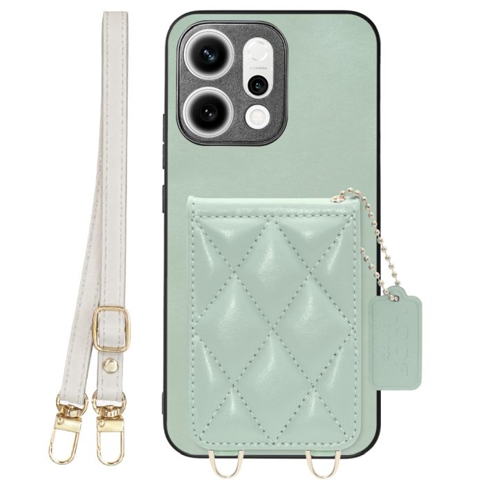 [ LOOF SWEET-SHELL SHOULDER  ] OPPO Reno14 5G  スマホケース キルティング加工のカードケース付き ロングストラップ付き マグネット内蔵 カード収納 本革 [ OPPO Reno14 5G ]