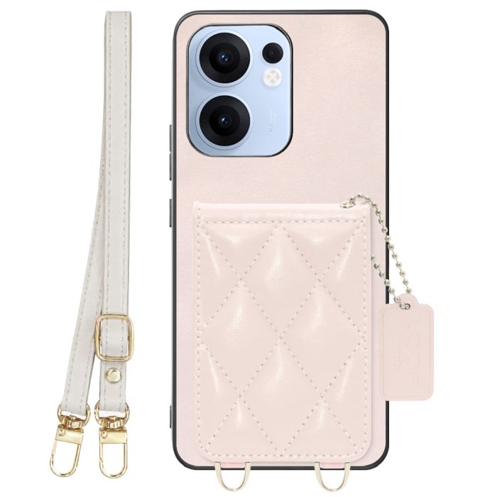 [ LOOF SWEET-SHELL SHOULDER  ] OPPO Reno14 5G  スマホケース キルティング加工のカードケース付き ロングストラップ付き マグネット内蔵 カード収納 本革 [ OPPO Reno14 5G ]