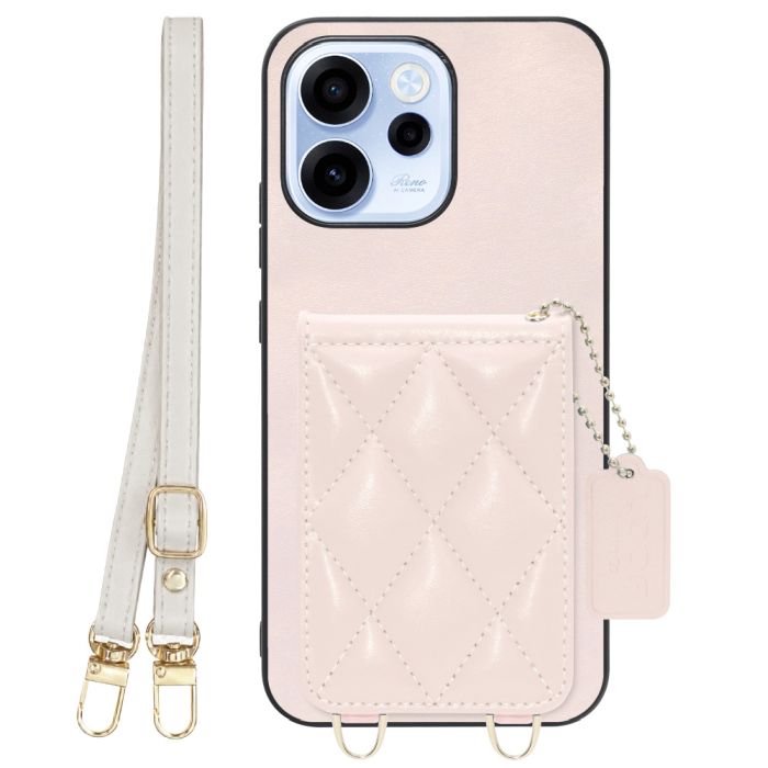 [ LOOF SWEET-SHELL SHOULDER  ] OPPO Reno15 A CPH2801 A601OP スマホケース キルティング加工のカードケース付き ロングストラップ付き マグネット内蔵 カード収納 本革 [ OPPO Reno15 A ]