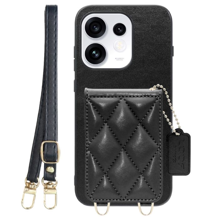 [ LOOF SWEET-SHELL SHOULDER  ] OPPO Reno16 5G CPH2865 スマホケース キルティング加工のカードケース付き ロングストラップ付き マグネット内蔵 カード収納 本革 [ OPPO Reno16 5G ]