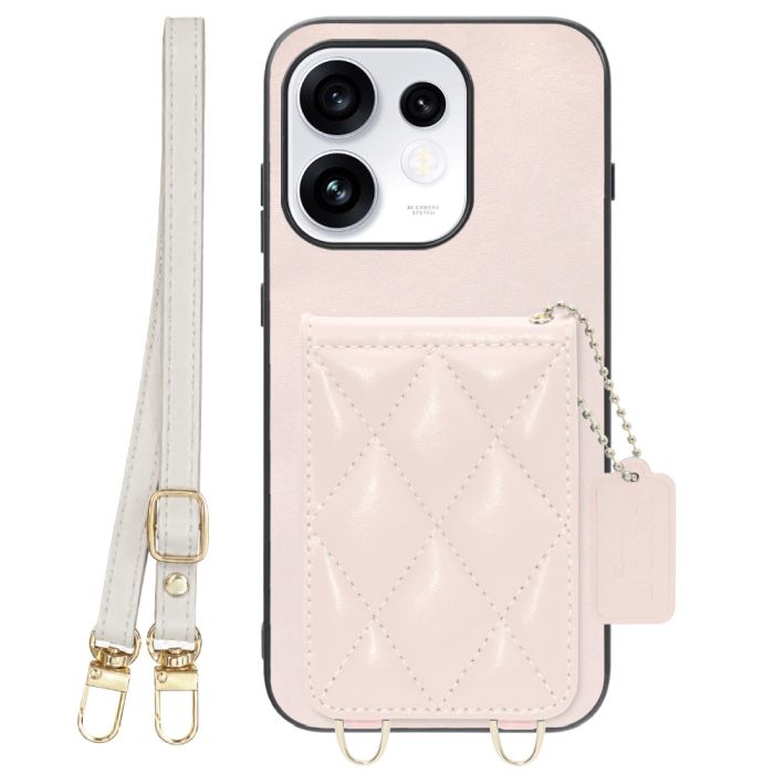 [ LOOF SWEET-SHELL SHOULDER  ] OPPO Reno16 5G CPH2865 スマホケース キルティング加工のカードケース付き ロングストラップ付き マグネット内蔵 カード収納 本革 [ OPPO Reno16 5G ]