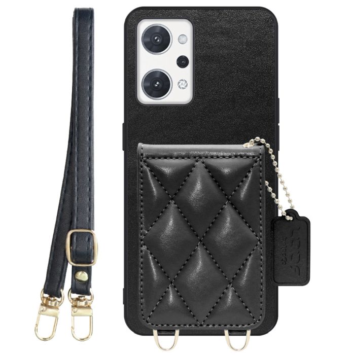[ LOOF SWEET-SHELL SHOULDER  ] OPPO Reno7 A / Reno9 A OPG04 / CPH2523 reno7a reno 7a reno9a reno 9a スマホケース キルティング加工のカードケース付き ロングストラップ付き マグネット内蔵 カード収納 本革 [ OPPO Reno7 A / Reno9 A ]