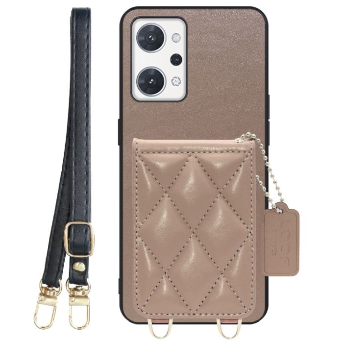[ LOOF SWEET-SHELL SHOULDER  ] OPPO Reno7 A / Reno9 A OPG04 / CPH2523 reno7a reno 7a reno9a reno 9a スマホケース キルティング加工のカードケース付き ロングストラップ付き マグネット内蔵 カード収納 本革 [ OPPO Reno7 A / Reno9 A ]
