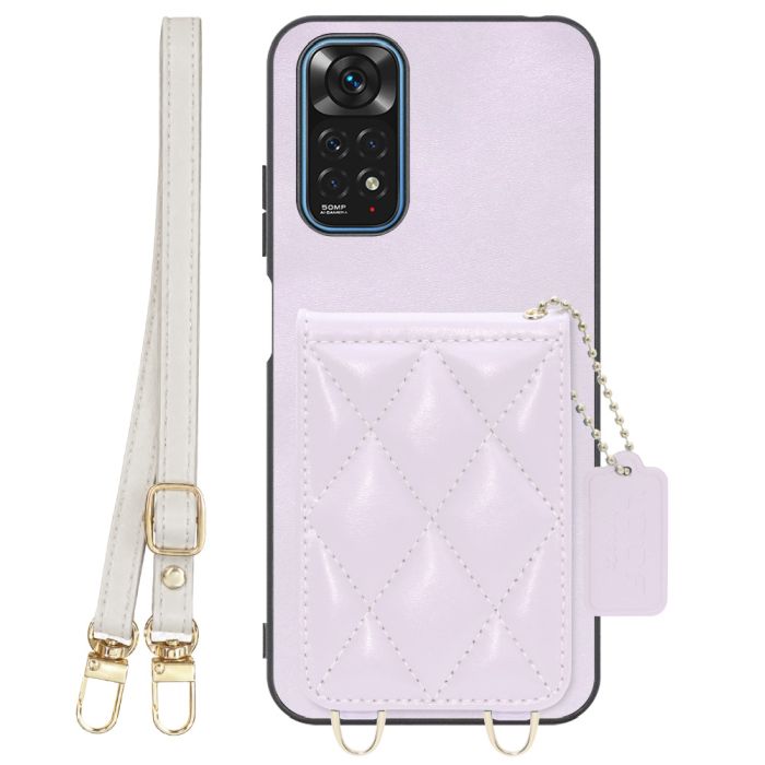 [ LOOF SWEET-SHELL SHOULDER  ] Xiaomi Redmi Note 11 redminote11 note11 スマホケース キルティング加工のカードケース付き ロングストラップ付き マグネット内蔵 カード収納 本革 [ Redmi Note 11 ]
