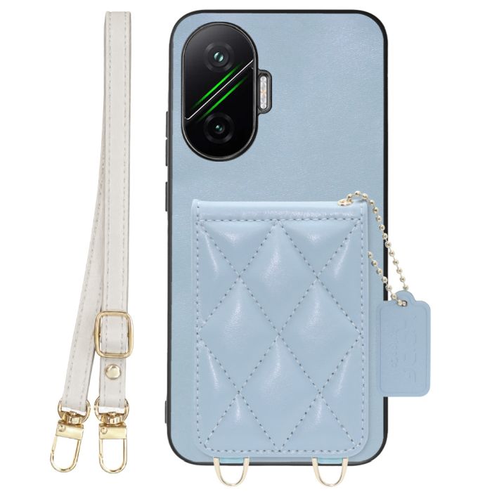 [ LOOF SWEET-SHELL SHOULDER  ] POCO F7 Xiaomi シャオミ スマホケース キルティング加工のカードケース付き ロングストラップ付き マグネット内蔵 カード収納 本革 [ POCO F7 ]