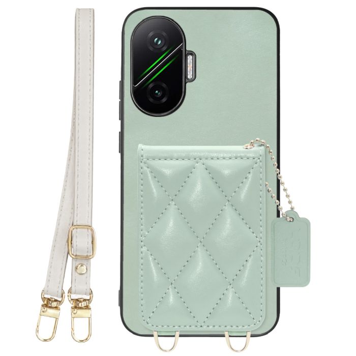 [ LOOF SWEET-SHELL SHOULDER  ] POCO F7 Xiaomi シャオミ スマホケース キルティング加工のカードケース付き ロングストラップ付き マグネット内蔵 カード収納 本革 [ POCO F7 ]