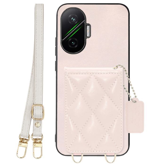 [ LOOF SWEET-SHELL SHOULDER  ] POCO F7 Xiaomi シャオミ スマホケース キルティング加工のカードケース付き ロングストラップ付き マグネット内蔵 カード収納 本革 [ POCO F7 ]