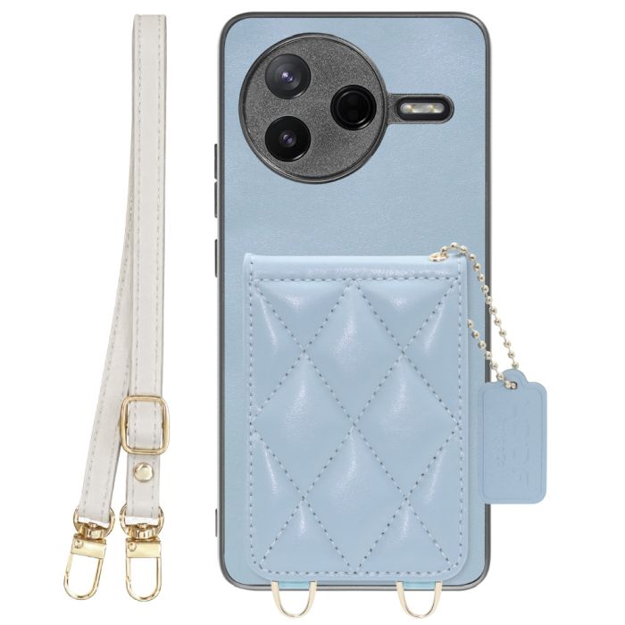 [ LOOF SWEET-SHELL SHOULDER  ] POCO F7 Pro Xiaomi シャオミ スマホケース キルティング加工のカードケース付き ロングストラップ付き マグネット内蔵 カード収納 本革 [ POCO F7 Pro ]