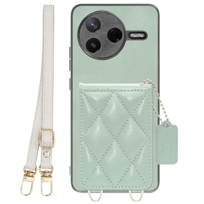 [ LOOF SWEET-SHELL SHOULDER  ] POCO F7 Pro Xiaomi シャオミ スマホケース キルティング加工のカードケース付き ロングストラップ付き マグネット内蔵 カード収納 本革 [ POCO F7 Pro ]