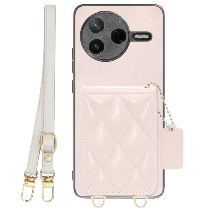 [ LOOF SWEET-SHELL SHOULDER  ] POCO F7 Pro Xiaomi シャオミ スマホケース キルティング加工のカードケース付き ロングストラップ付き マグネット内蔵 カード収納 本革 [ POCO F7 Pro ]