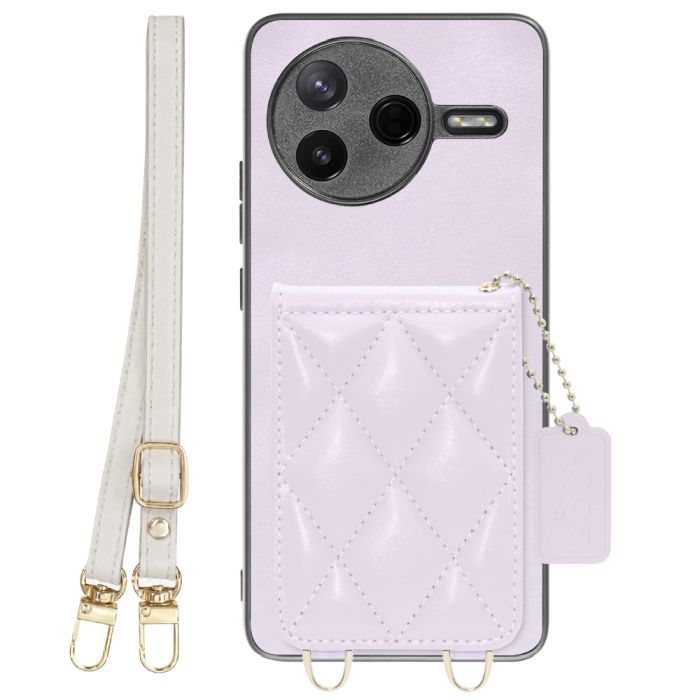 [ LOOF SWEET-SHELL SHOULDER  ] POCO F7 Pro Xiaomi シャオミ スマホケース キルティング加工のカードケース付き ロングストラップ付き マグネット内蔵 カード収納 本革 [ POCO F7 Pro ]