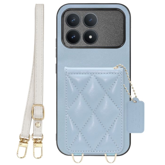 [ LOOF SWEET-SHELL SHOULDER  ] POCO F8 Pro Xiaomi スマホケース キルティング加工のカードケース付き ロングストラップ付き マグネット内蔵 カード収納 本革 [ POCO F8 Pro ]