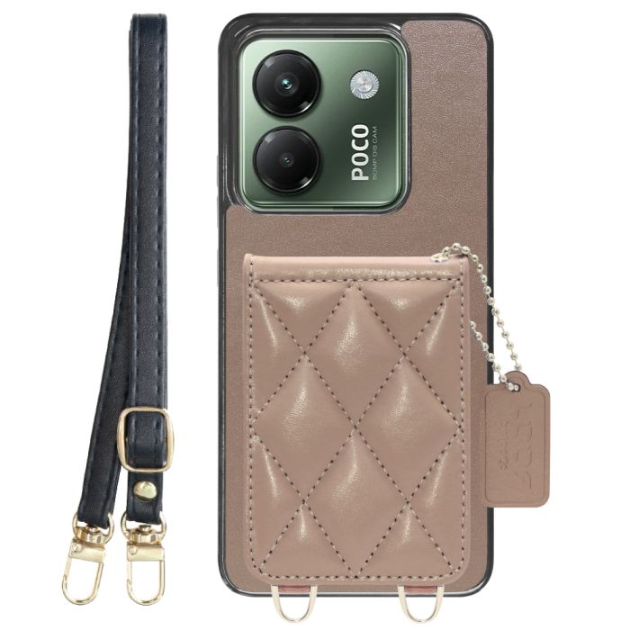 [ LOOF SWEET-SHELL SHOULDER  ] POCO M7 Pro 5G Xiaomi シャオミ スマホケース キルティング加工のカードケース付き ロングストラップ付き マグネット内蔵 カード収納 本革 [ POCO M7 Pro 5G ]