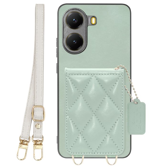 [ LOOF SWEET-SHELL SHOULDER  ] POCO X7 Pro Xiaomi スマホケース キルティング加工のカードケース付き ロングストラップ付き マグネット内蔵 カード収納 本革 [ POCO X7 Pro ]