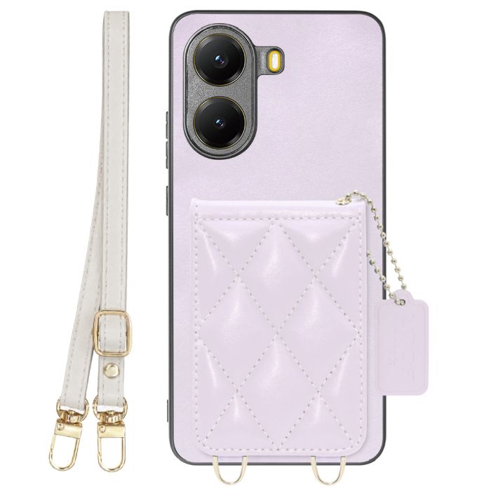 [ LOOF SWEET-SHELL SHOULDER  ] POCO X7 Pro Xiaomi スマホケース キルティング加工のカードケース付き ロングストラップ付き マグネット内蔵 カード収納 本革 [ POCO X7 Pro ]