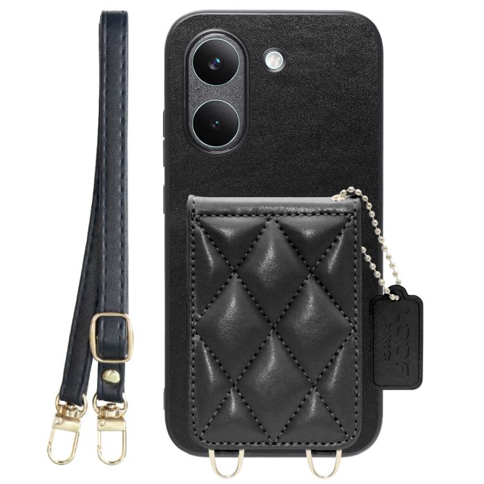 [ LOOF SWEET-SHELL SHOULDER  ] POCO X8 Pro Xiaomi シャオミ スマホケース キルティング加工のカードケース付き ロングストラップ付き マグネット内蔵 カード収納 本革 [ POCO X8 Pro ]