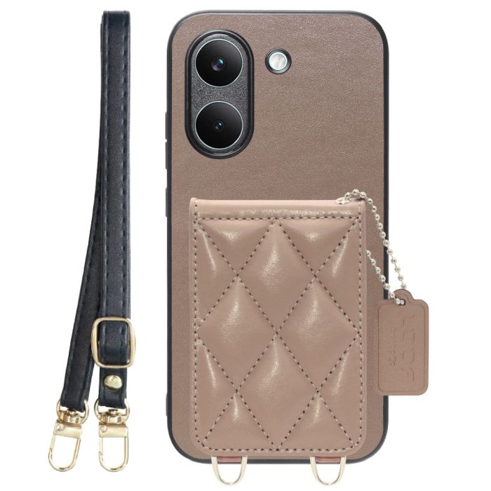 [ LOOF SWEET-SHELL SHOULDER  ] POCO X8 Pro Xiaomi シャオミ スマホケース キルティング加工のカードケース付き ロングストラップ付き マグネット内蔵 カード収納 本革 [ POCO X8 Pro ]