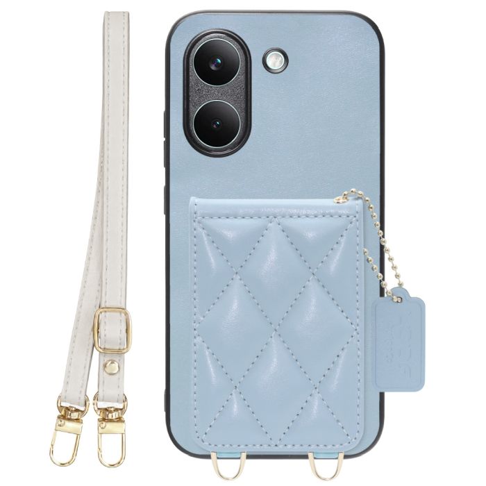 [ LOOF SWEET-SHELL SHOULDER  ] POCO X8 Pro Xiaomi シャオミ スマホケース キルティング加工のカードケース付き ロングストラップ付き マグネット内蔵 カード収納 本革 [ POCO X8 Pro ]