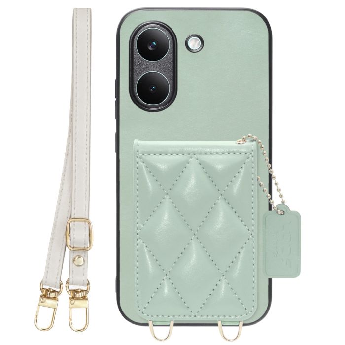 [ LOOF SWEET-SHELL SHOULDER  ] POCO X8 Pro Xiaomi シャオミ スマホケース キルティング加工のカードケース付き ロングストラップ付き マグネット内蔵 カード収納 本革 [ POCO X8 Pro ]